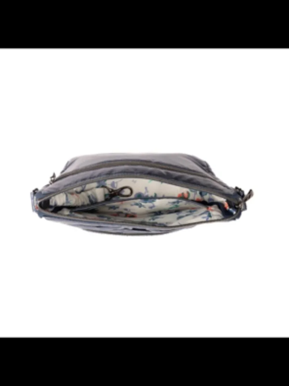 LUG - Dash Classic Crossbody in Metallic Indigo 2 w/Ballroom Botanicals Interior